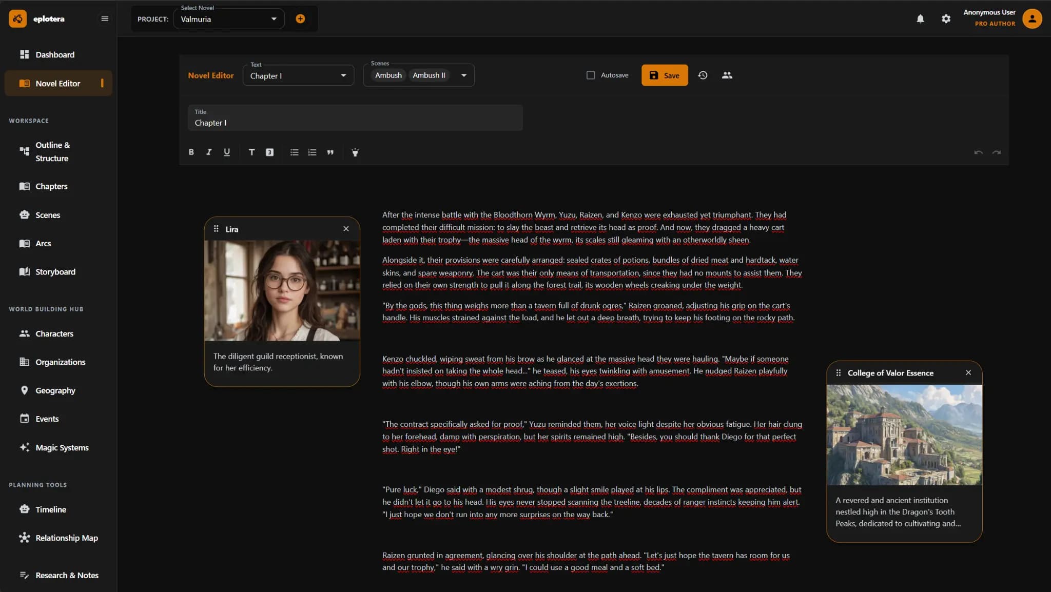 Eplotera Novel Editor