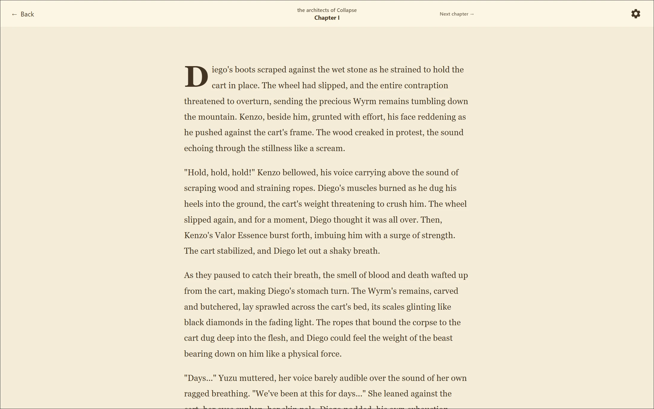 Public ePlotera story displayed in the reader experience