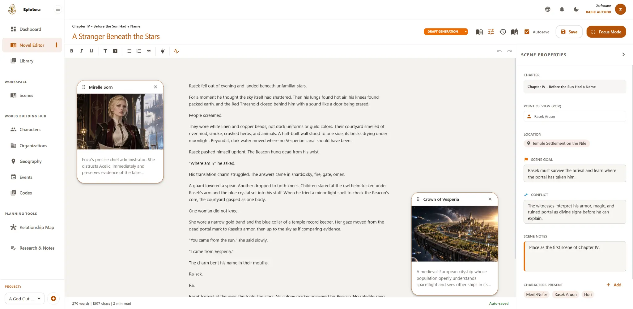 ePlotera Novel Editor